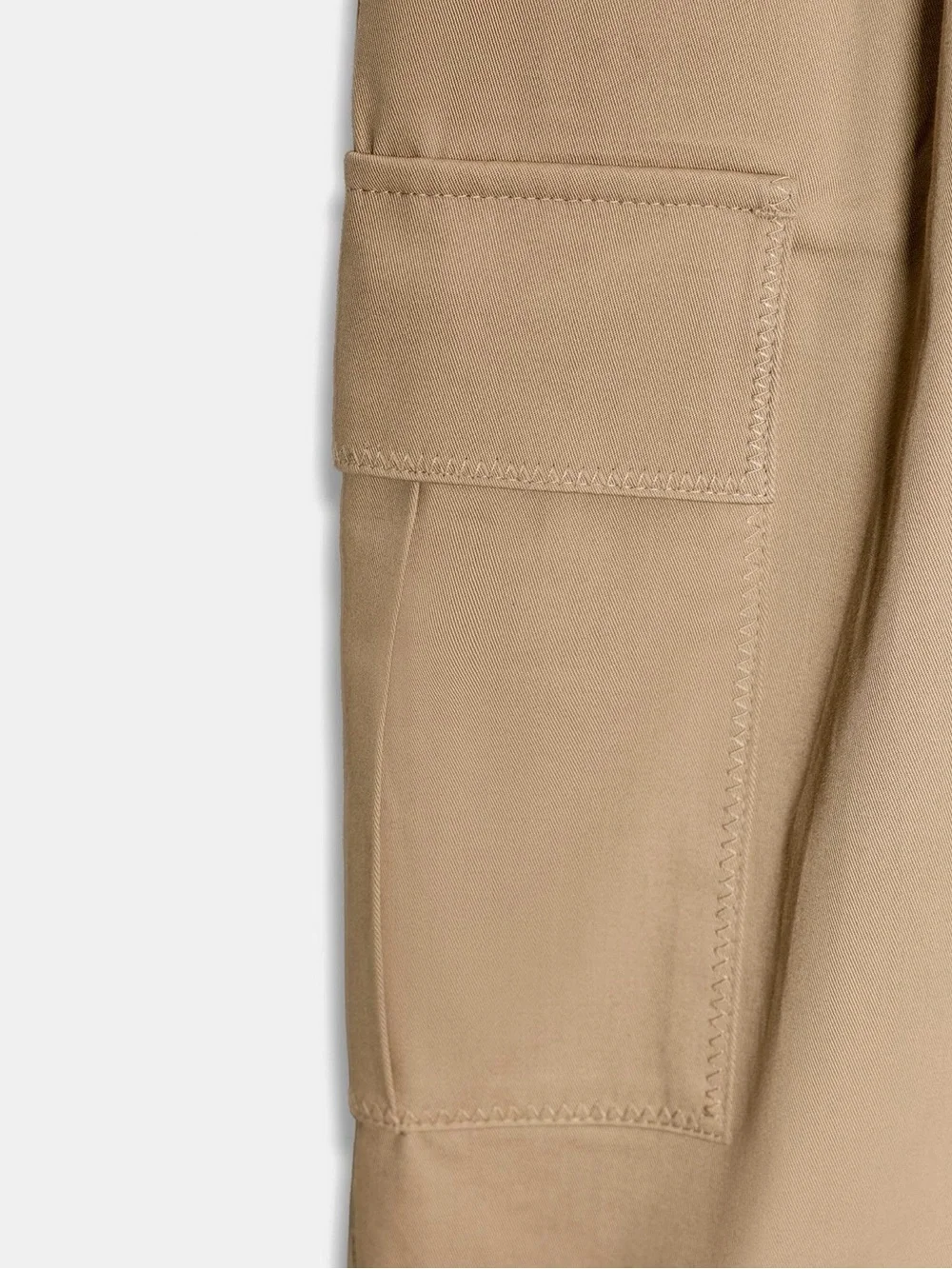 ZARA New With Tag M High Rise Paper Bag Straight Leg Camel Cargo Pants Medium - Picture 10 of 15